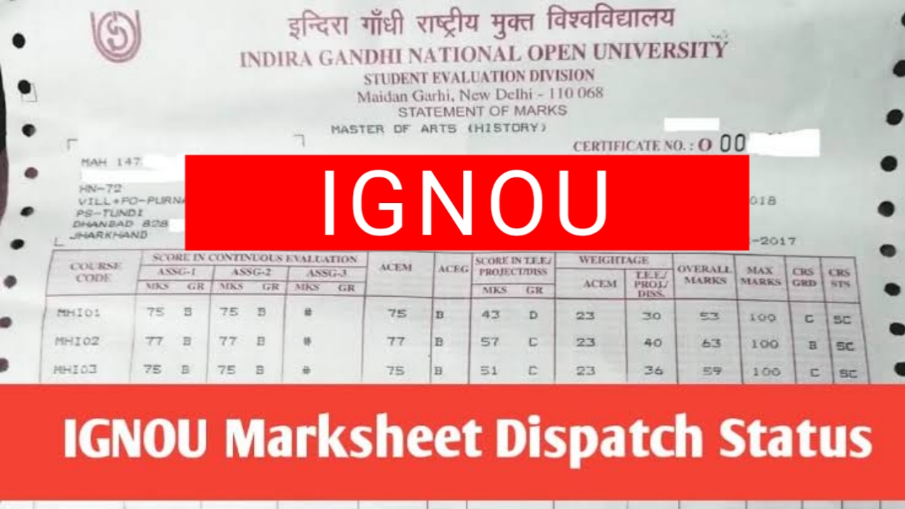 IGNOU June 2025 TEE Marksheet - View Details