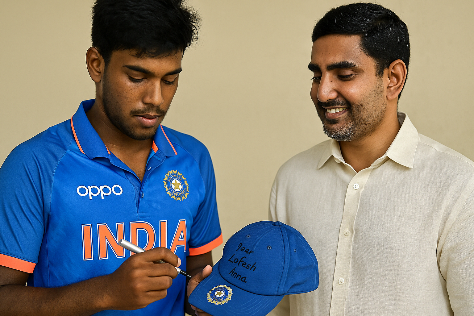 Viral Video: Tilak Varma’s Special Gesture for Nara Lokesh!