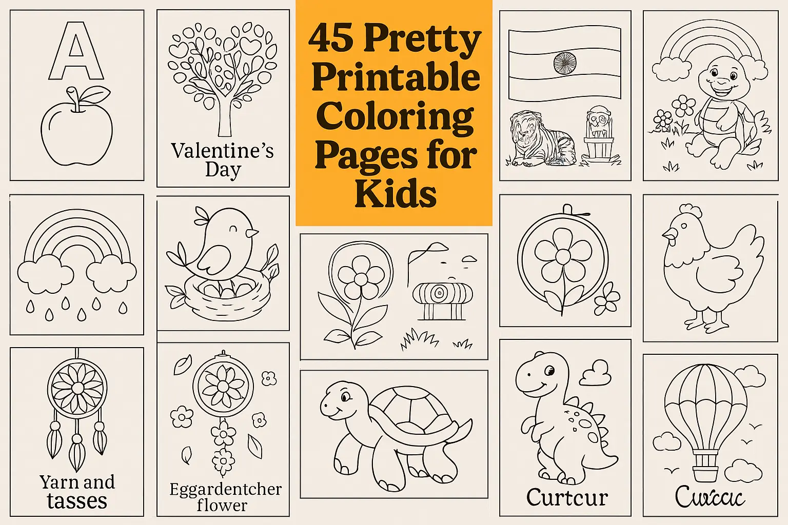 45 Pretty Printable Coloring Pages for Kids (Fun, Creative & Free to Print!)
