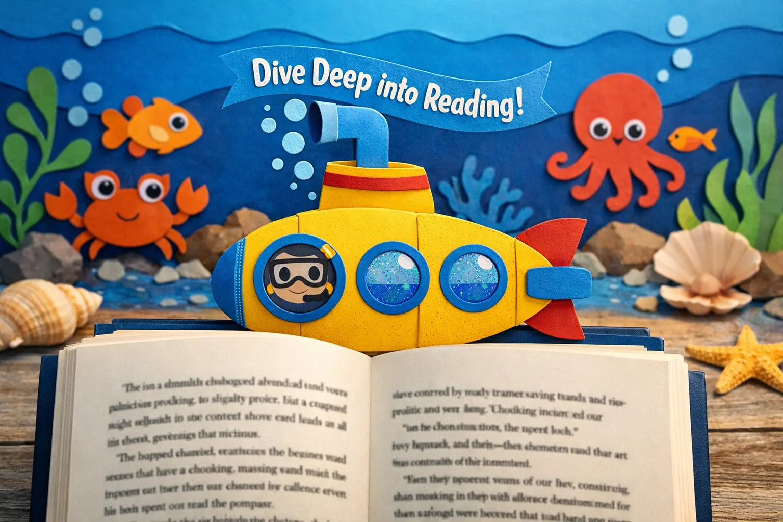 Superb Submarine Bookmark Papercraft: Dive Deep into Reading!