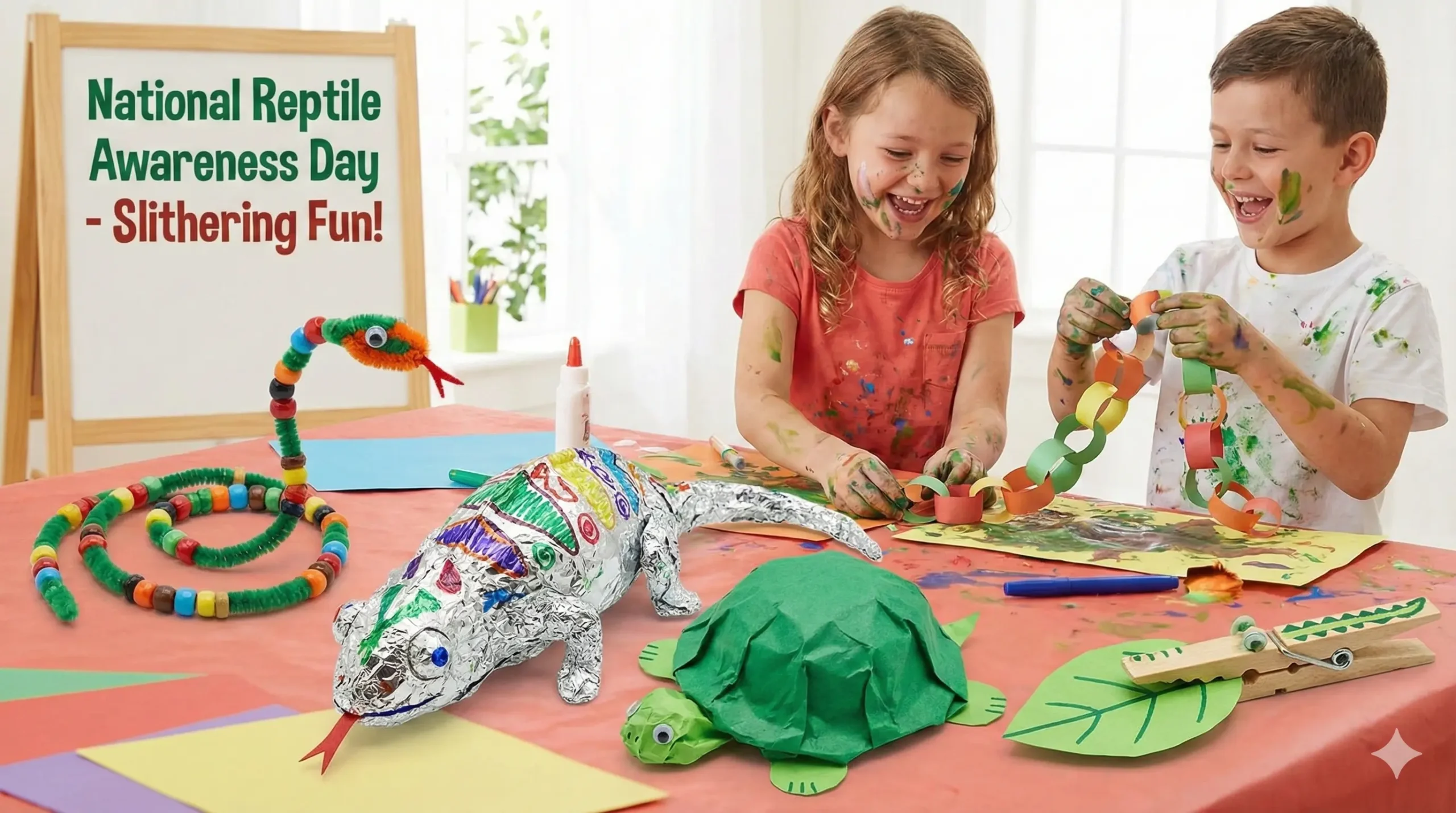 15 Interesting Reptile Crafts for Kids: Slithering Fun for National Reptile Awareness Day