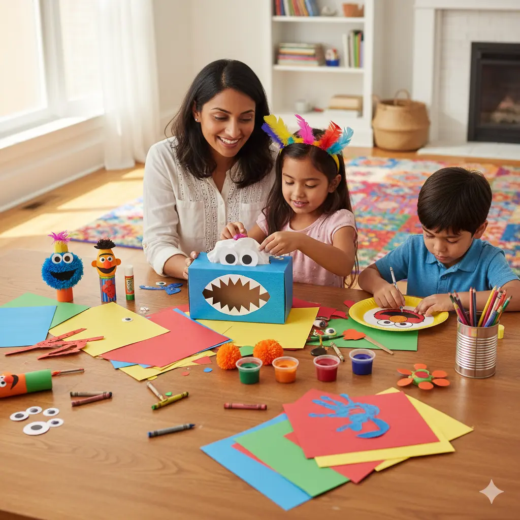 15 Super Fun Sesame Street Crafts for Kids: Can You Tell Me How to Get to Crafting Time?