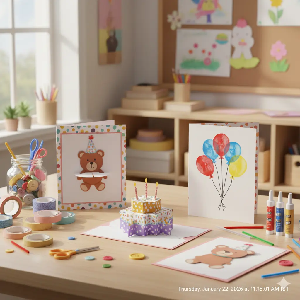 20 Easy and Colorful DIY Birthday Cards for Kids