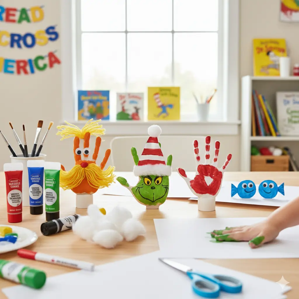 15 Simple Seuss Handprint Crafts for Kids: Celebrate Reading Month