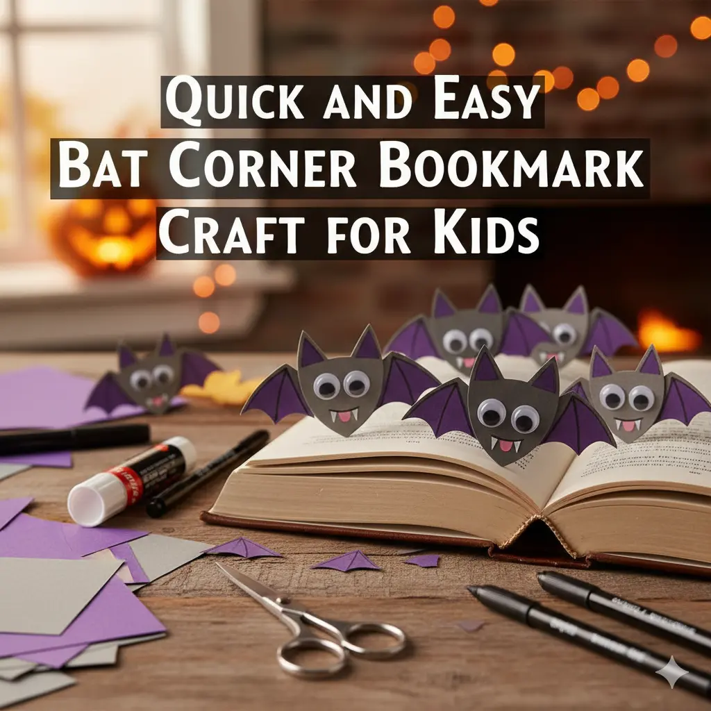 Fang-tastic Reading: Quick and Easy Bat Corner Bookmark Craft for Kids