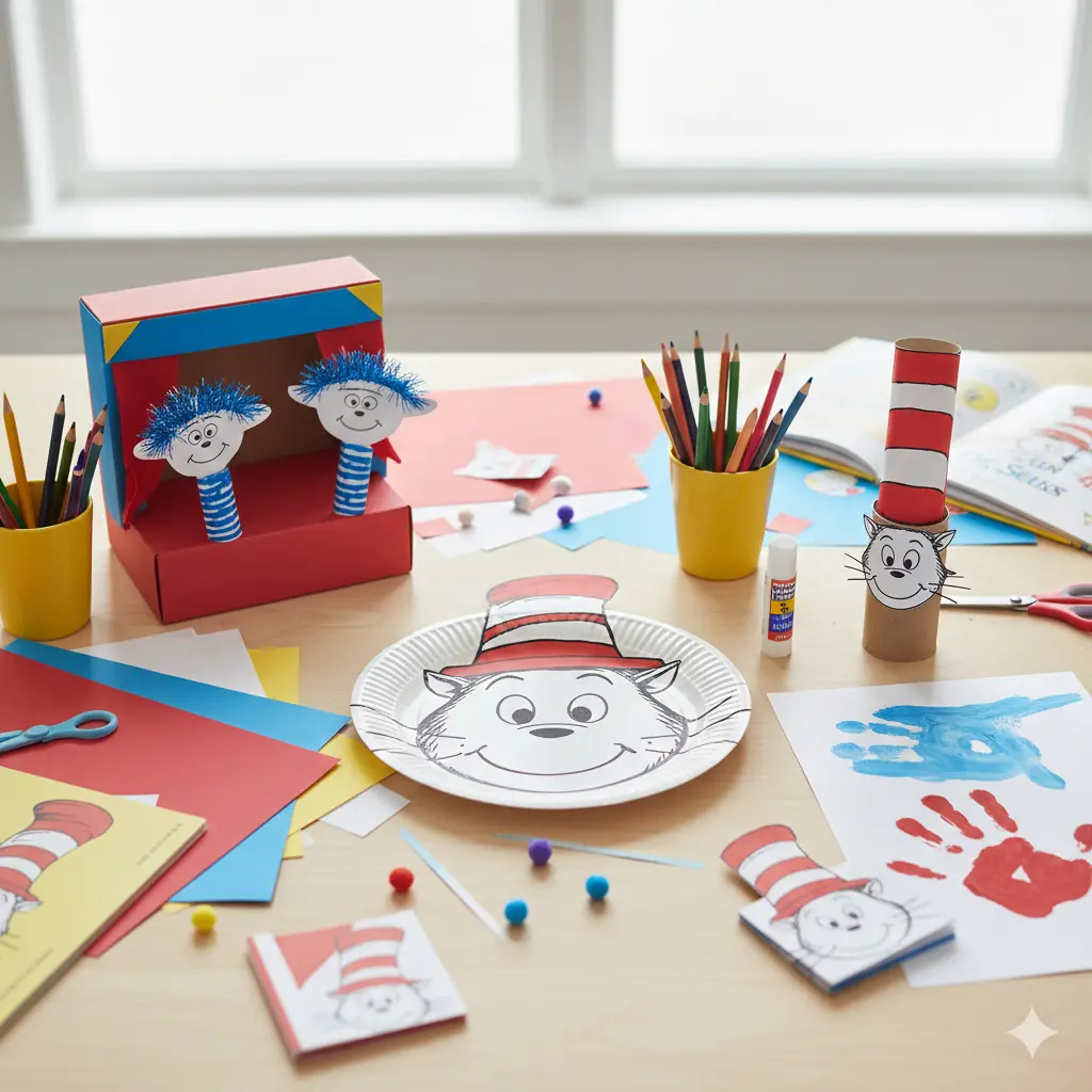 10 Cute Cat in the Hat Crafts for Kids