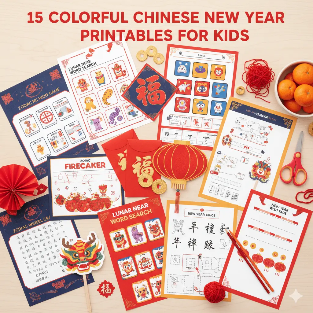 15 Colorful Chinese New Year Printables for Kids
