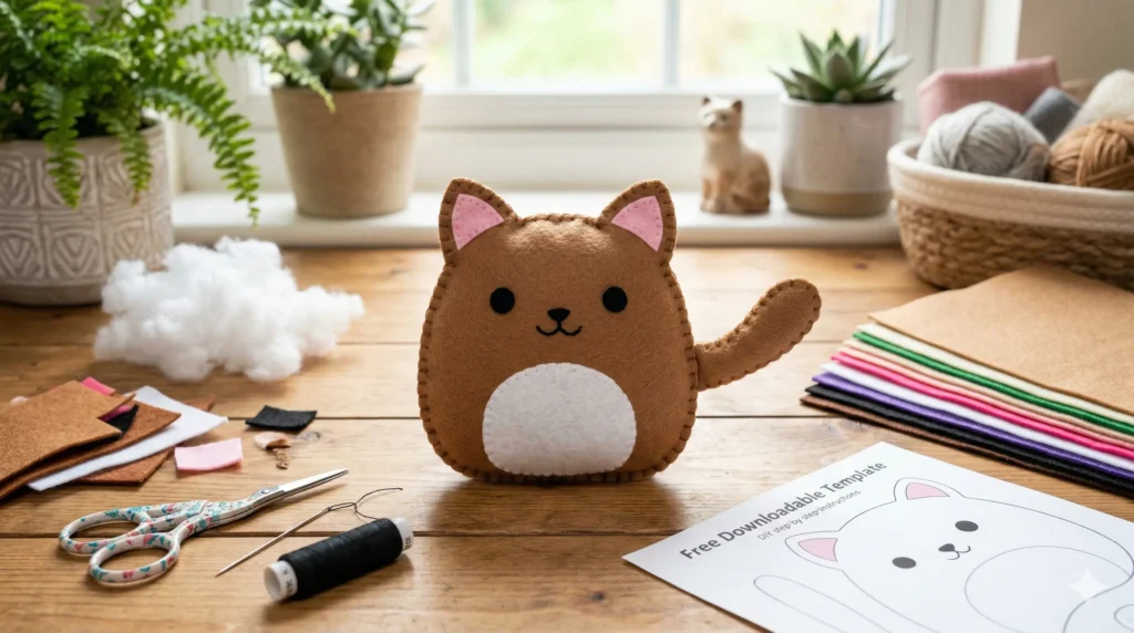 How to make the DIY Felt Cat Plushie