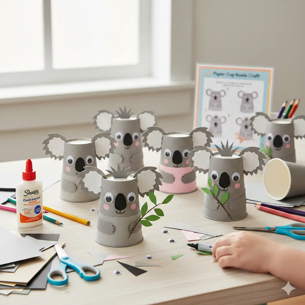 How to Make a Cute Paper Cup Koala: A Fun Summer Craft for Kids