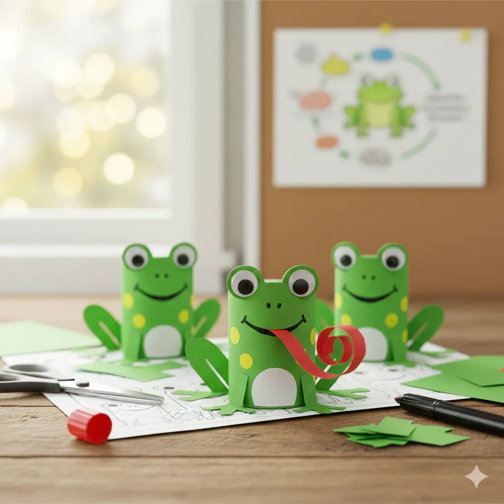 Jump Into Fun: DIY Toilet Paper Roll Frog Craft for Kids