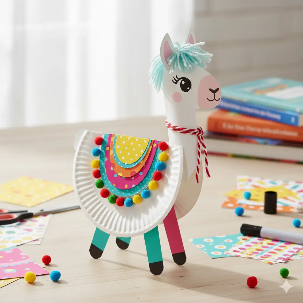 Pretty Paper Plate Llama Craft for Kids: A Colorful Celebration of an Intelligent Animal